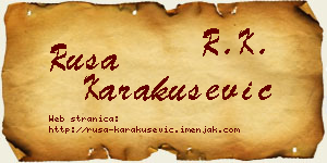 Rusa Karakušević vizit kartica